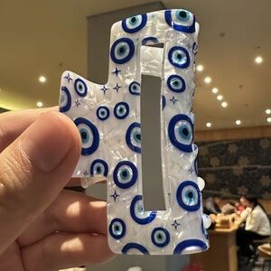 Blue and White Evil Eye Hair Clip